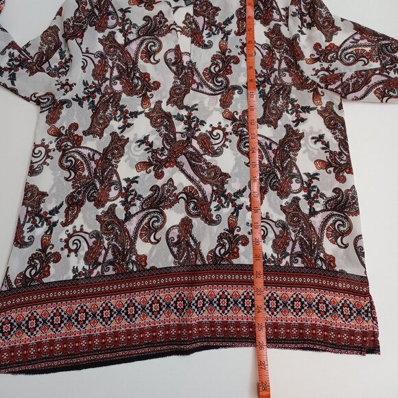 Women's Violet b. Sheer Hippie Boho Paisley Lightweight V-Neck Tunic Size Large - Picture 4 of 10